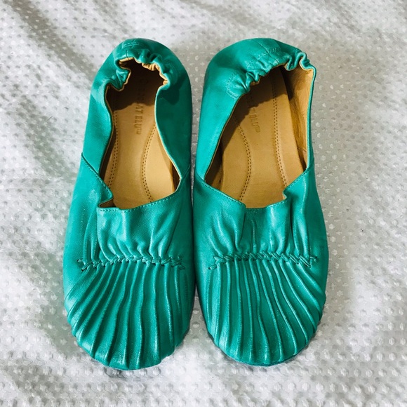 Chocolate blu turquoise flats